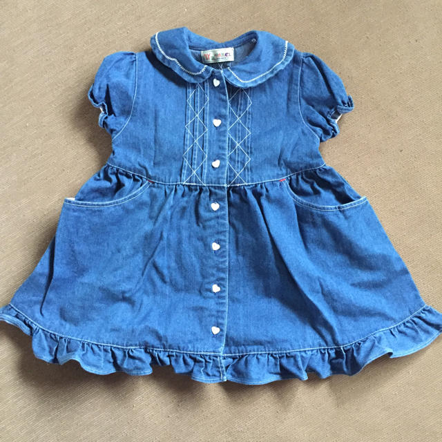 95 デニムワンピース キッズ/ベビー/マタニティのキッズ服女の子用(90cm~)(ワンピース)の商品写真