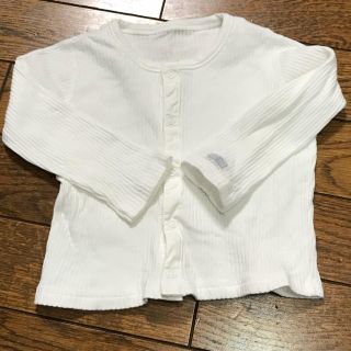 プチバトー(PETIT BATEAU)のプチバトー 白リブカーディガン 12m(カーディガン/ボレロ)