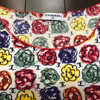 シャネル(CHANEL)の正規品 美品 シャネル CHANEL ココマーク カメリア柄 トップス(Tシャツ(半袖/袖なし))