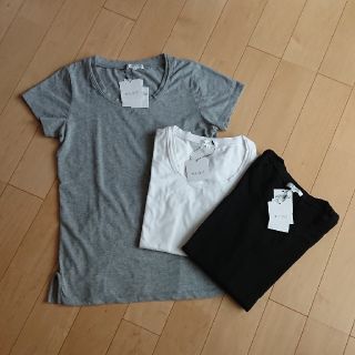 プラステ(PLST)のMe様専用新品PLSTプラステM半袖Tシャツ綿シンプル黒白グレー(Tシャツ(半袖/袖なし))