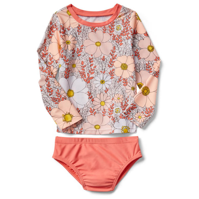 babyGAP(ベビーギャップ)の【新品】babygap  花柄のラッシュガードビキニ 80 キッズ/ベビー/マタニティのベビー服(~85cm)(水着)の商品写真