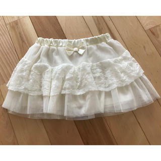 シマムラ(しまむら)のホワイトチュールスカート♡インパンツ付き♡110センチ(スカート)