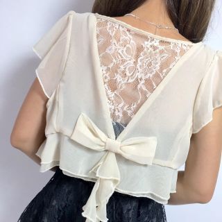 新品☆リボン&レース フォーマルドレス 結婚式 ボレロ(ボレロ)