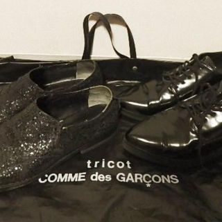 コムデギャルソン(COMME des GARCONS)のトリココムデギャルソン★スリッポン レザーシューズ/靴/24(ローファー/革靴)