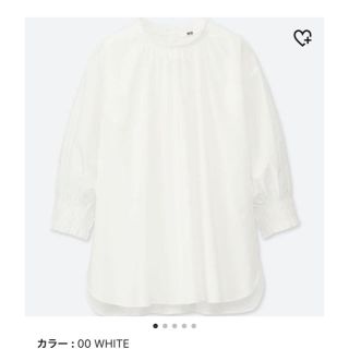 ユニクロ(UNIQLO)の【新品未使用タグ付】エクストラファインコットンギャザーブラウス(シャツ/ブラウス(長袖/七分))