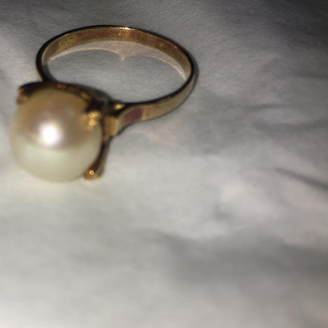 値下げK18 真珠指輪 アクセサリー リング 結婚 カップル  シルバー パール レディースのアクセサリー(リング(指輪))の商品写真