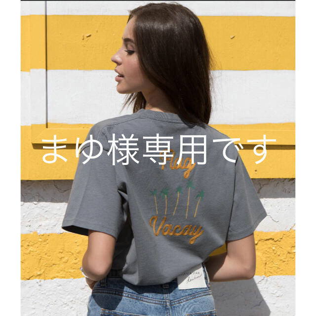 ALEXIA STAM(アリシアスタン)の新品 FLAG by ALEXIA STAM  Tチャコール ホワイト2枚組 レディースのトップス(Tシャツ(半袖/袖なし))の商品写真