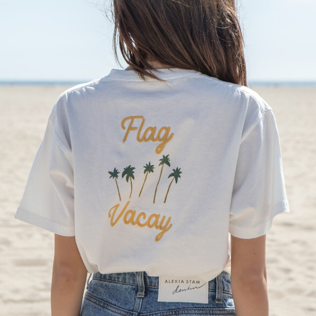 ALEXIA STAM(アリシアスタン)の新品 FLAG by ALEXIA STAM  Tチャコール ホワイト2枚組 レディースのトップス(Tシャツ(半袖/袖なし))の商品写真