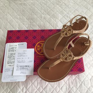 トリーバーチ(Tory Burch)の中古 正規品 美品 トリーバーチ フラット サンダル  35 ベージュ 最終値下(サンダル)