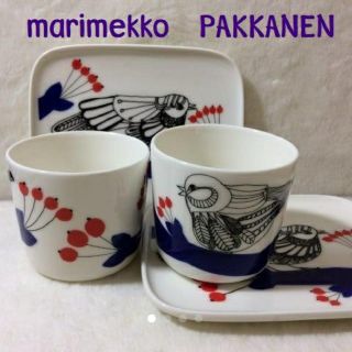 マリメッコ(marimekko)のサラ様専用 マリメッコ　ピックパッカネン　ペア　ラテマグ＆角皿 (グラス/カップ)