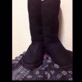 アグ(UGG)のUGGムートンロングブーツ♡ブラック(ブーツ)