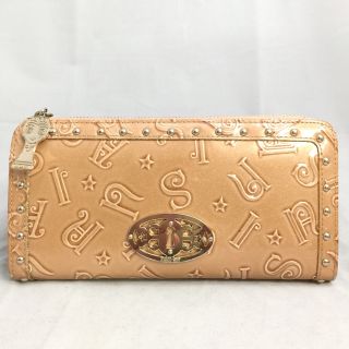 アナスイ(ANNA SUI)のANNA SUI アナスイ エナメルレザー ライトピンク L字ファスナー 長財布(財布)