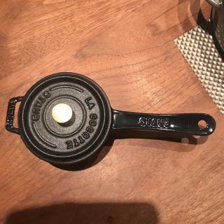 ストウブ(STAUB)のストウブ ミニソースパン 未使用 ブラック(鍋/フライパン)