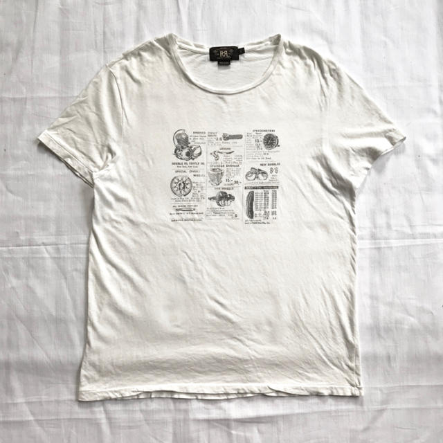 RRL(ダブルアールエル)の00s RRL ダブルアールエル プリントTシャツ ホワイト白 ビンテージ 古着 メンズのトップス(Tシャツ/カットソー(半袖/袖なし))の商品写真