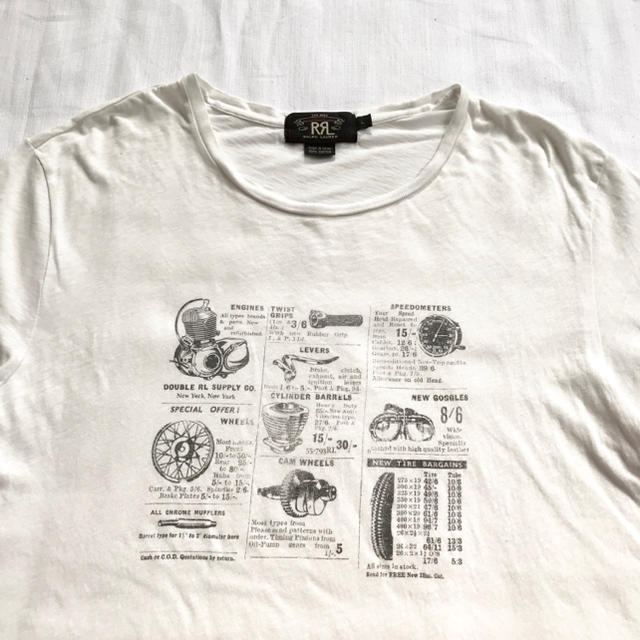 RRL(ダブルアールエル)の00s RRL ダブルアールエル プリントTシャツ ホワイト白 ビンテージ 古着 メンズのトップス(Tシャツ/カットソー(半袖/袖なし))の商品写真