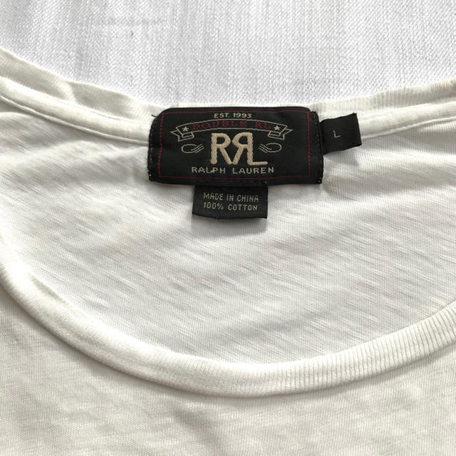 RRL(ダブルアールエル)の00s RRL ダブルアールエル プリントTシャツ ホワイト白 ビンテージ 古着 メンズのトップス(Tシャツ/カットソー(半袖/袖なし))の商品写真