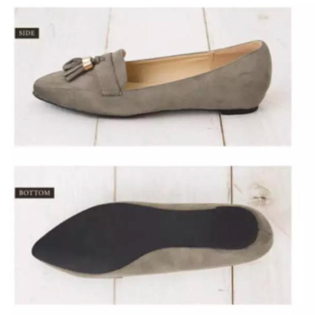 黒 リアルファーフラットシューズ レディースの靴/シューズ(ハイヒール/パンプス)の商品写真