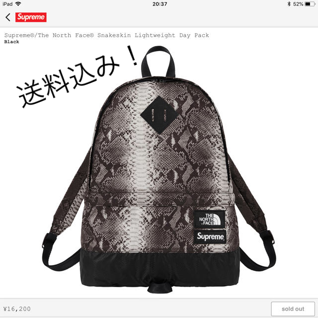 Supreme(シュプリーム)のSupreme × The North Face Day Pack  新品未使用 メンズのバッグ(バッグパック/リュック)の商品写真