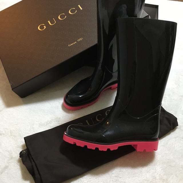 Gucci(グッチ)のグッチ♡GG柄ピンクレインブーツ レディースの靴/シューズ(レインブーツ/長靴)の商品写真