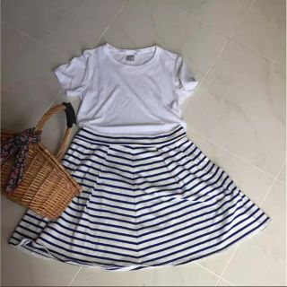 プチバトー(PETIT BATEAU)のプチバトー ボーダースカート(ひざ丈スカート)