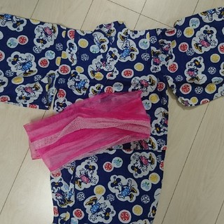 ディズニー(Disney)のDisney女の子浴衣size１００🎀ミニーちゃん🎀夏祭り・幼稚園・保育園(甚平/浴衣)