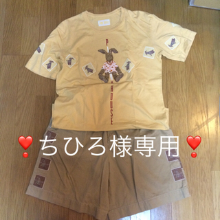 ピンクハウス(PINK HOUSE)のピンクハウス 🐰ワッペン半袖Ｔシャツ&ショートパンツセット(セット/コーデ)