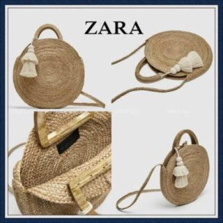 ザラ(ZARA)のZARA ラウンド型ラフィアバスケットバッグ(かごバッグ/ストローバッグ)