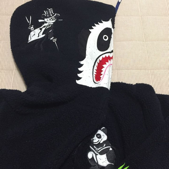 BAPE PANDA SHARK HOODIE パンダ シャーク パーカー L