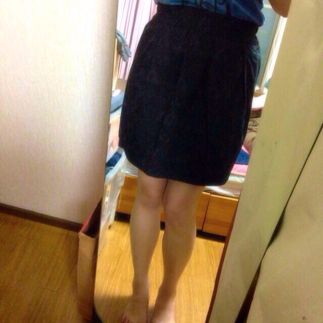 ジャガードスカート 濃紺 レディースのスカート(ミニスカート)の商品写真