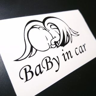 ①Baby in car ベビーインカー防水カッティングステッカー(車外アクセサリ)