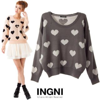 イング(INGNI)の【値下】INGNI ハート柄ニット(ニット/セーター)