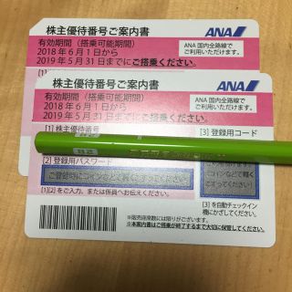 エーエヌエー(ゼンニッポンクウユ)(ANA(全日本空輸))のANA 株主優待 2枚(航空券)