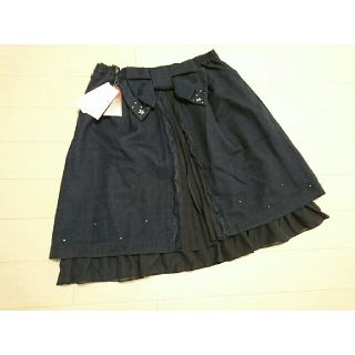 アクシーズファム(axes femme)のaxes リボンスカート size M 新品タグ付き(ひざ丈スカート)