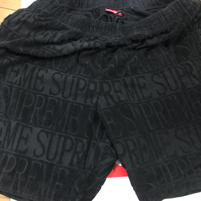 supreme 17ss pile shorts タオル地ショーツ ロゴメンズ