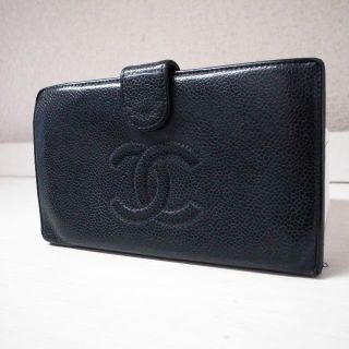 シャネル(CHANEL)の正規品♡最安値♡シャネル　長財布　キャビアスキン　黒　バッグ　財布(財布)