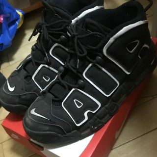 ナイキ(NIKE)のNike air more uptempo モアテン 黒 27.5(スニーカー)