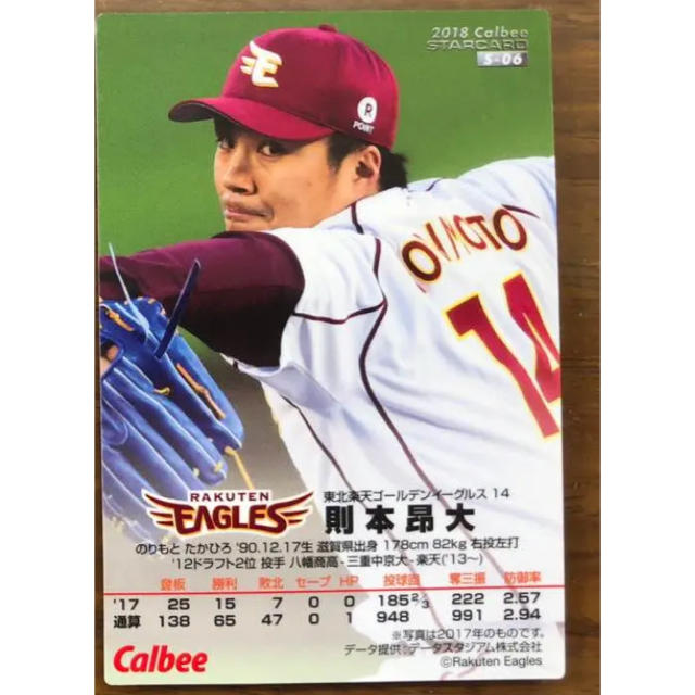 東北楽天ゴールデンイーグルス(トウホクラクテンゴールデンイーグルス)のプロ野球チップス レアカード 則本昴大 エンタメ/ホビーのタレントグッズ(スポーツ選手)の商品写真