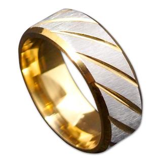 【21号】【ゴールド】ステンレスツイルリング　指輪　メンズ　レディース(リング(指輪))