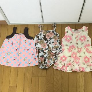 スタジオミニ(STUDIO MINI)のサイズ90 夏 ピンク系 ワンピース   ブランドセット 美品(ワンピース)