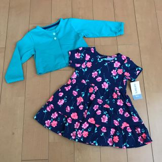 カーターズ(carter's)の【カーターズ】新品★花柄ワンピース♡カーディガンセット(ワンピース)