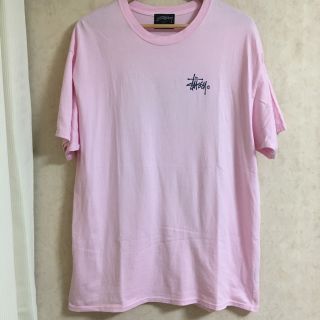 ステューシー(STUSSY)のstussy ピンク tee ワンピース(Tシャツ(半袖/袖なし))