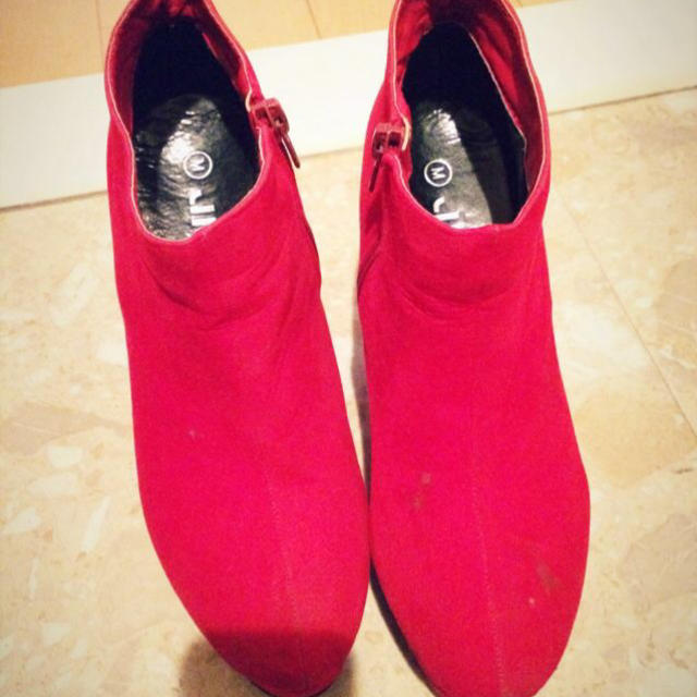 真っ赤 ウェッジソール レディースの靴/シューズ(ブーツ)の商品写真