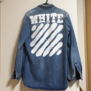 オフホワイト(OFF-WHITE)の6月30日まで期間限定値下げ！ off-white スプレーデニムシャツ M(Gジャン/デニムジャケット)