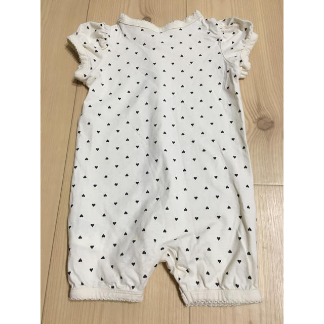 H&M(エイチアンドエム)の専用☆ ロンパース  女の子 60 〜 70 夏 半袖 白 ドット   キッズ/ベビー/マタニティのベビー服(~85cm)(ロンパース)の商品写真