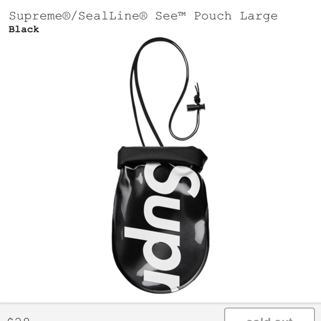 黒Large Supreme Sealine See Pouch