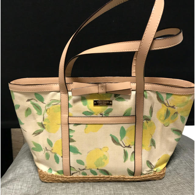 セール 新品 ケイトスペード katespade かごバッグ レモン柄 2way