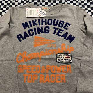 ミキハウス(mikihouse)のさくもも様専用☆ミキハウス☆レーシング長袖Tシャツ（グレー） 130 新品(Tシャツ/カットソー)