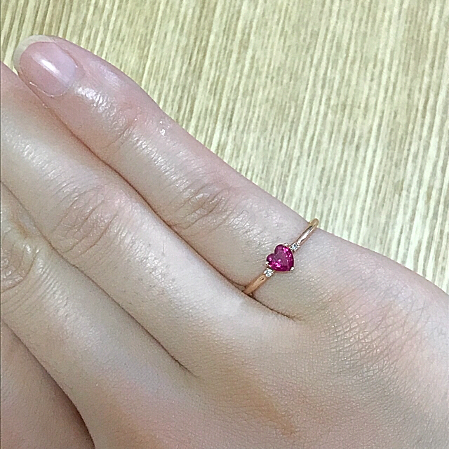 k10 ルビー ダイヤモンド 天然石 リング レディースのアクセサリー(リング(指輪))の商品写真