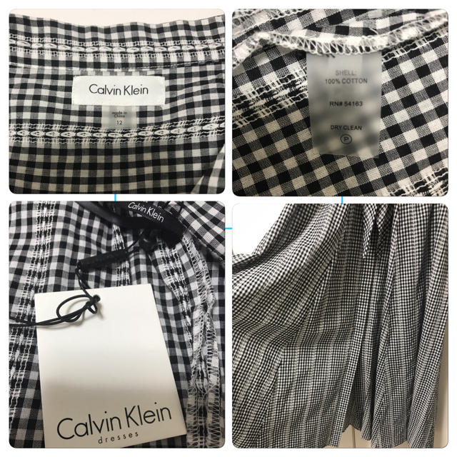 Calvin Klein(カルバンクライン)の新品 カルバンクライン ギンガムチェック マキシワンピ カーデ コットン100％ レディースのワンピース(ロングワンピース/マキシワンピース)の商品写真