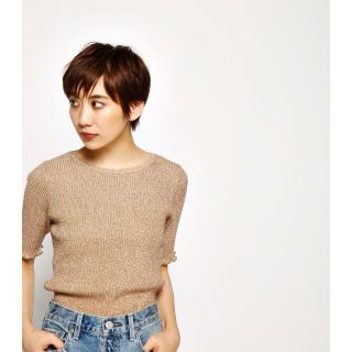 マウジー(moussy)のマウジーmoussyMELLOW RIB トップラメニット(ニット/セーター)